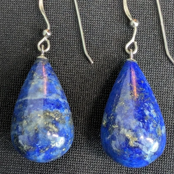 Sterling & Lapis Lazuli Earrings - Picture 9 of 11